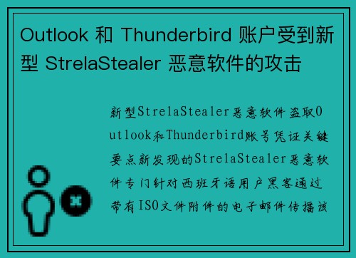 Outlook 和 Thunderbird 账户受到新型 StrelaStealer 恶意软件的攻击